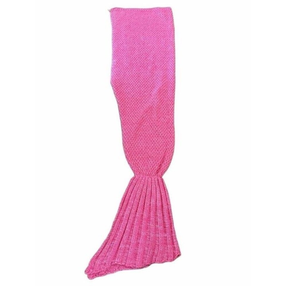 Knitted Pink Mermaid Tail Blanket Snuggle Blanket